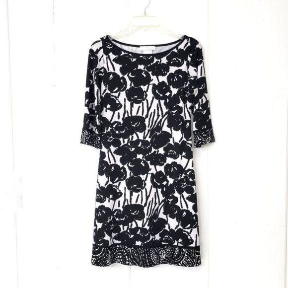 Papillion Blanc Dresses & Skirts - Papillion Blanc Black and White Floral Mini Dress
